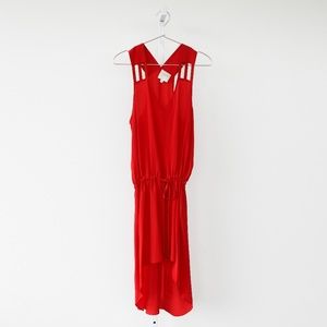 Mason by Michelle Mason Red Silk High-Low Dress